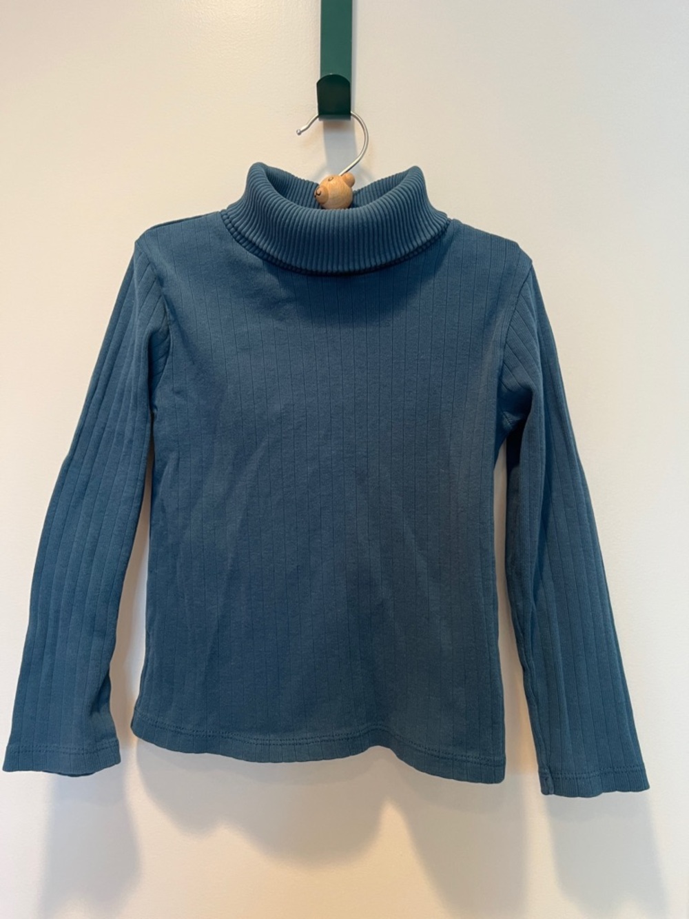 Kids Ribbed Turtleneck Top - Blue